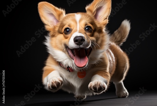 a dog running with its mouth open