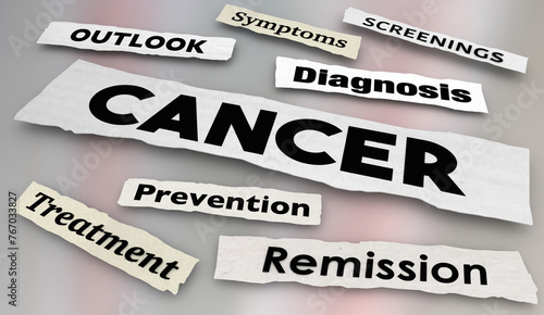 Valokuva Cancer News Headlines Disease Trend Cases Cure Treatment Health Care 3d Illustra