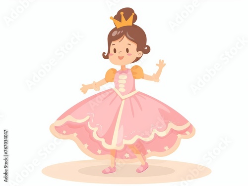 Cheerful Child in Colorful Princess Prince Costume Dancing Generative AI