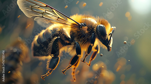 Cinematic, photo of a flying bee, phantom highspeed camera © Prasanth