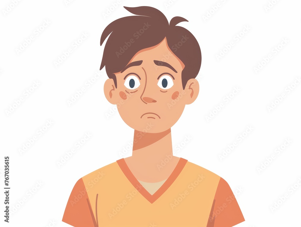 Perplexed Adult with Furrowed Brow in Pastel Color Palette Generative AI Perplexed Adult with Furrowed Brow in Pastel Color Palette Generative AI