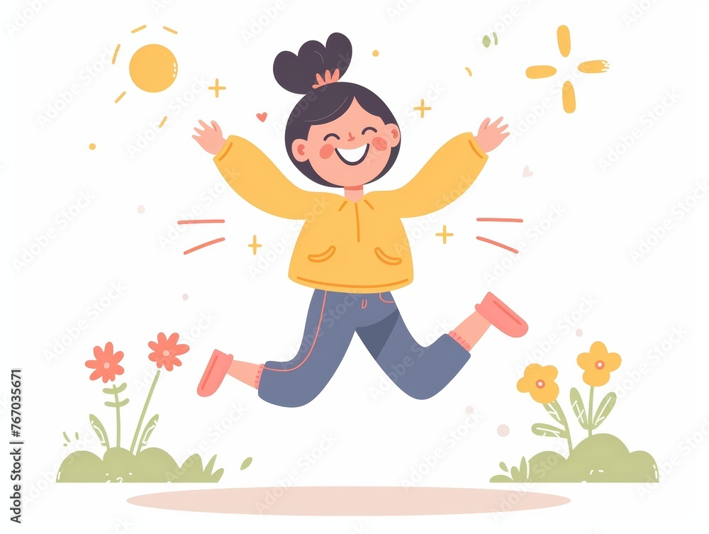 Happy Individual Surrounded by Pastel Colors Generative AI Happy Individual Surrounded by Pastel Colors Generative AI