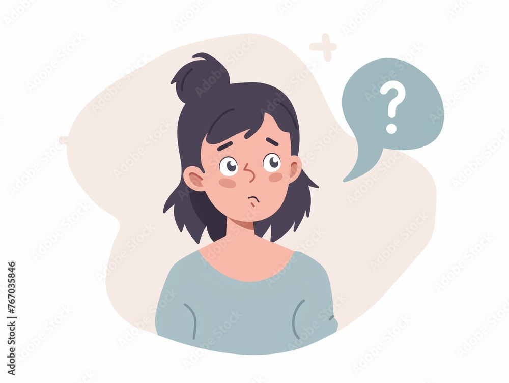 Skeptical Adult with Pastel Background Generative AI Skeptical Adult with Pastel Background Generative AI