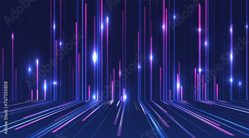 Abstract blue lines on dark background.