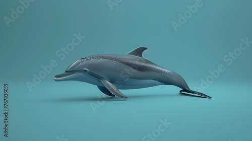 A bottlenose dolphin gracefully glides through the water, its sleek body cutting through the waves with ease. photo