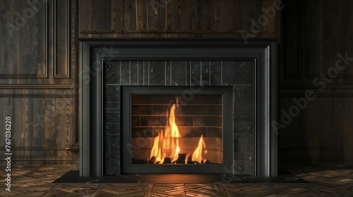 A beautiful and cozy fireplace with a crackling fire. The perfect place to relax and enjoy the winter weather.