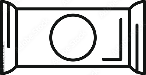 Snack bag icon outline vector. Cereal package food. Store paper plastic crisp