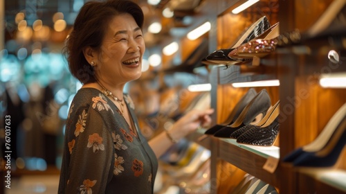 Customer is choosing shoes in the footwear store © Sandra