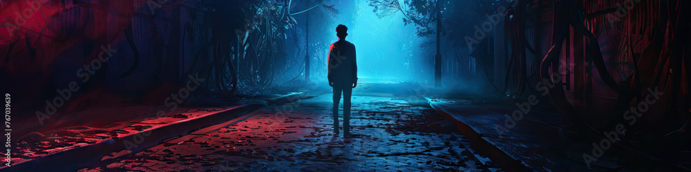 Fototapeta premium Mystery Unraveled: A Thrilling Journey through the Minds of Detectives in a Murder Investigation.