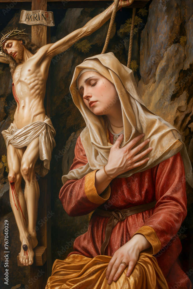 Crucifixion, Emotions of Mary, Witnessing