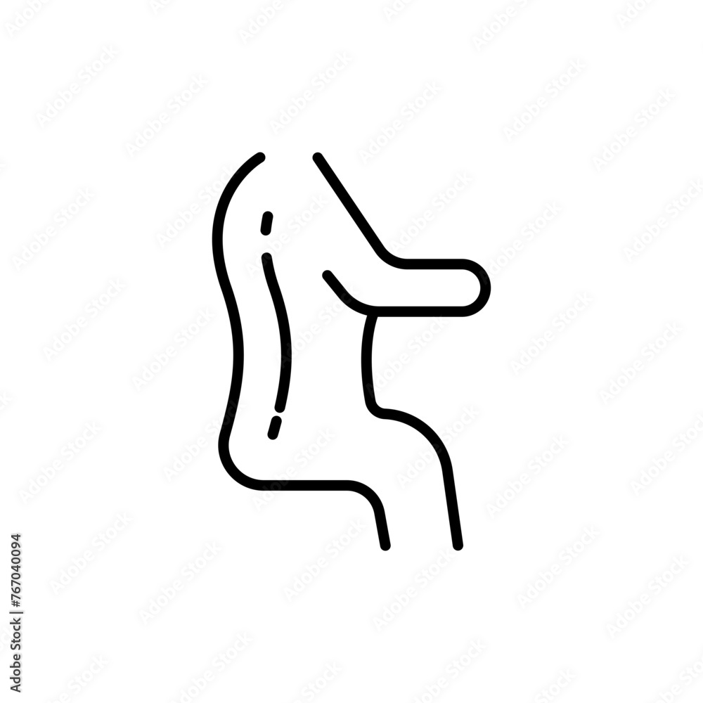 Scoliosis outline icons, minimalist vector illustration ,simple transparent graphic element .Isolated on white background