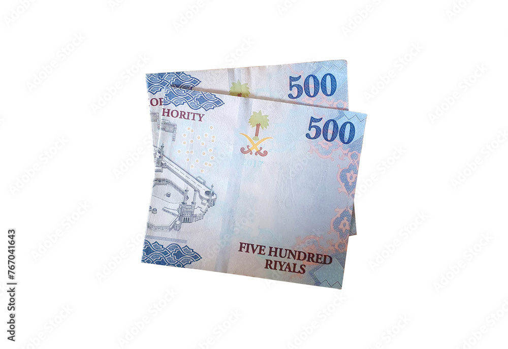 500 Riyals - Five Hundred Riyals - Saudi Currency Isolated on white background 500 Riyals - Five Hundred Riyals - Saudi Currency Isolated on white background