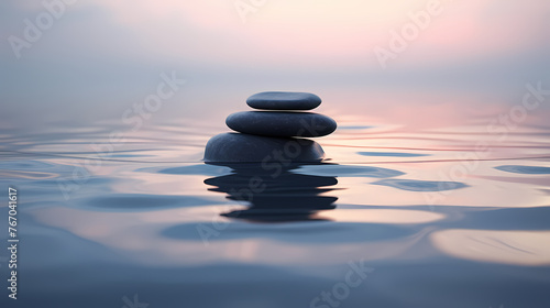 Zen stones in water  tranquility  healthy lifestyle