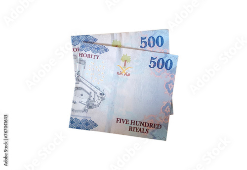 Fotografi 500 Riyals - Five Hundred Riyals - Saudi Currency Isolated on white background