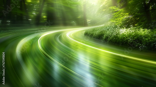 lime green motion blur background graphic. AI generative © SANGHYUN
