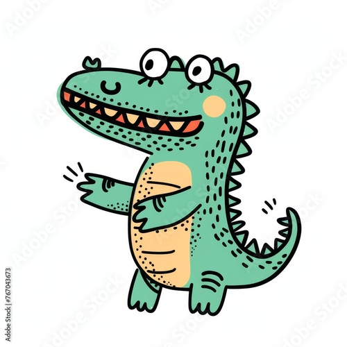 crocodile hand drawn character illustration