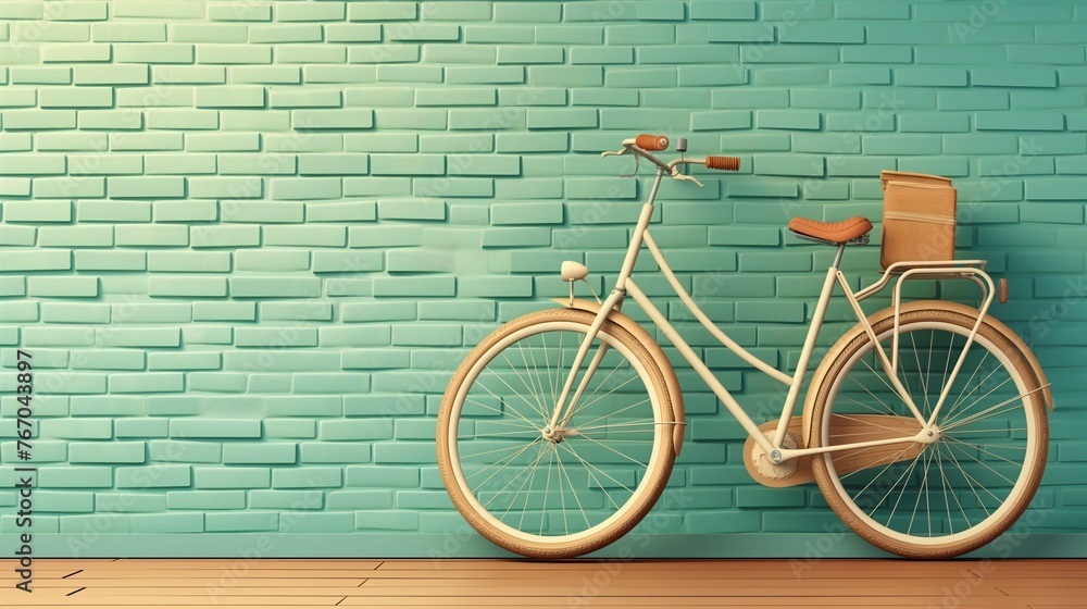3D Bicycle in Front of a Wall