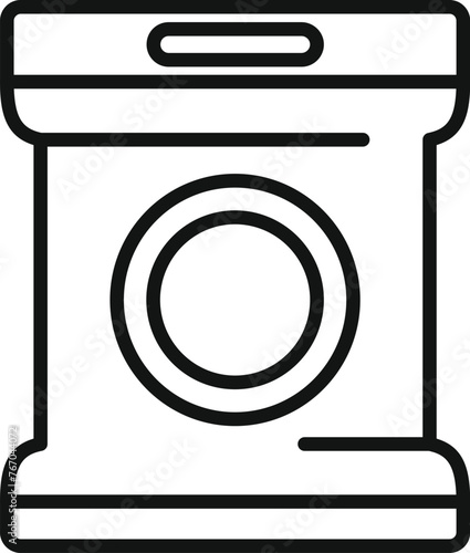 Cold cereal snack icon outline vector. Sack food product. Fast food vending machine