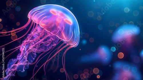 Ethereal Bioluminescent Jellyfish © Kunlapat