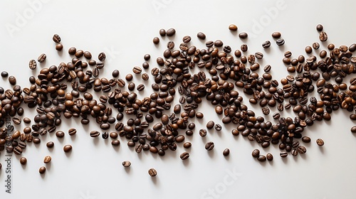 Macro Coffee Beans Forming a Road