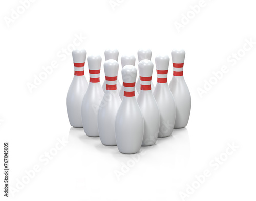 Quadro su tela Group of bowling pins