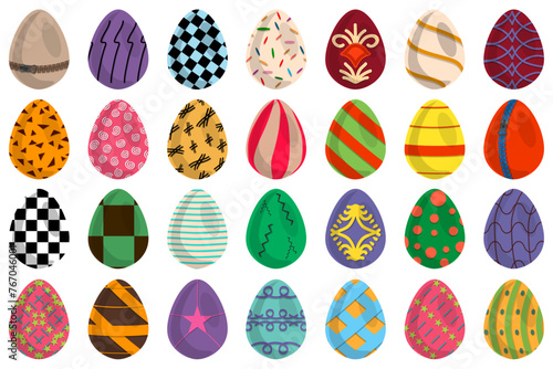Illustration on theme celebration holiday Easter with hunt colorful bright eggs