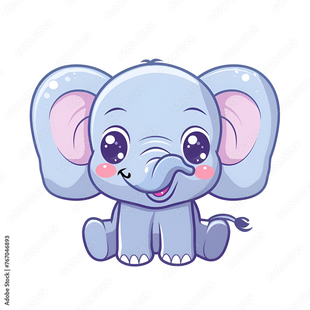 cartoon elephant on a white background