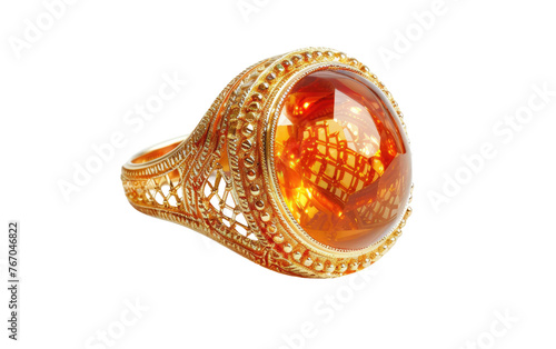 Radiant Fire Opal Ring isolated on transparent Background