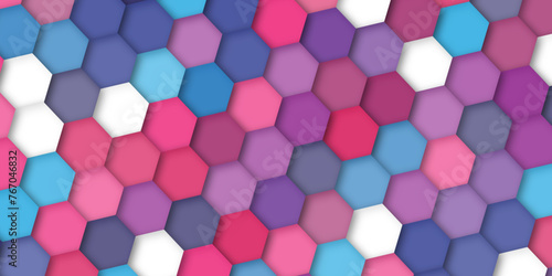 Colorful hexagon patterns. Hexagonal background texture. Abstract background. Modern multicolor background