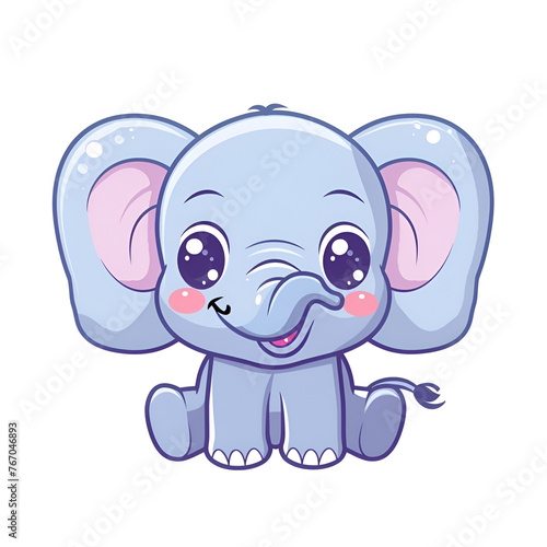 cartoon elephant on a white background