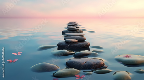 Stones floating on water  tranquility  healthy lifestyle