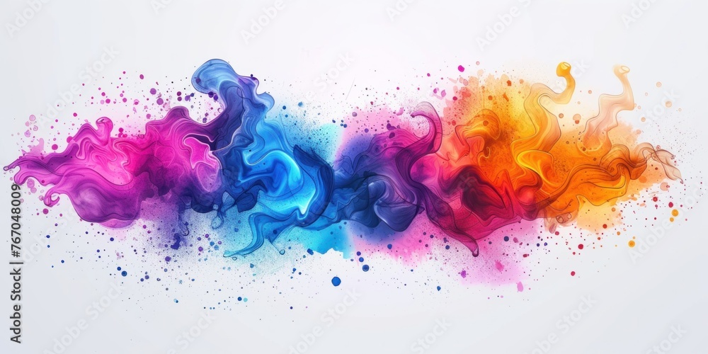 Vibrant Explosion of Colorful Ink Blending in Water Captured in a Still Image