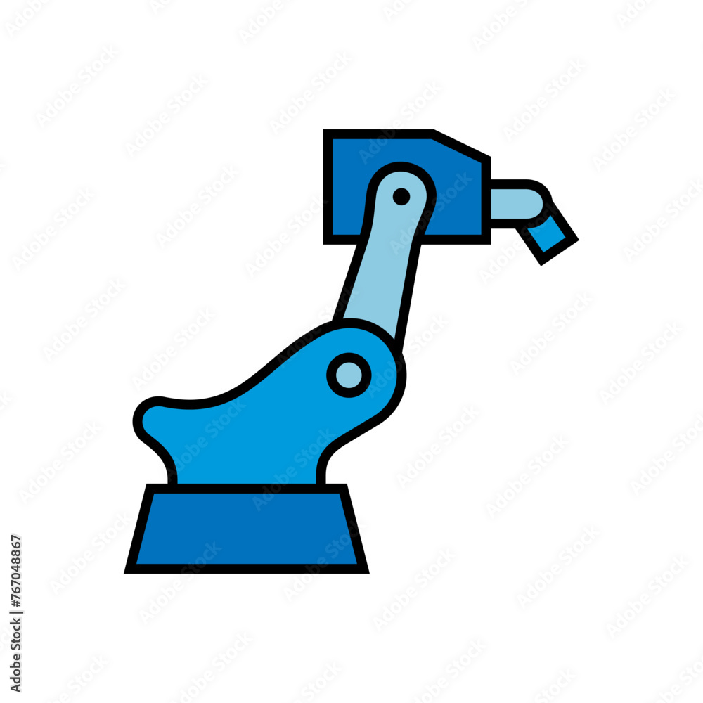 Robotic arm vector illustration. Industrial robot icon. Robotic arm vector illustration. Industrial robot icon.