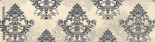Abstract beige and grey pattern with an elegant damask design for wallpaper or textile background  top view.