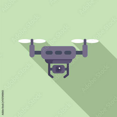 Control drone cinema icon flat vector. Service pilot. Gadget modern layout