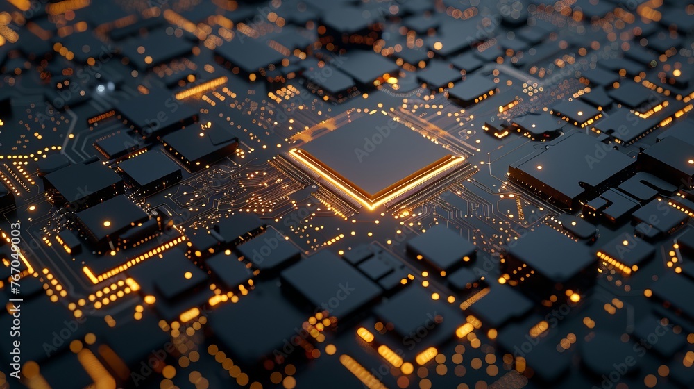 Illustration of AI circuit board representing central computer processors (CPU) concept, showcasing motherboard digital chip and integrated communication processor. Illustration of AI circuit board representing central computer processors (CPU) concept, showcasing motherboard digital chip and integrated communication processor.