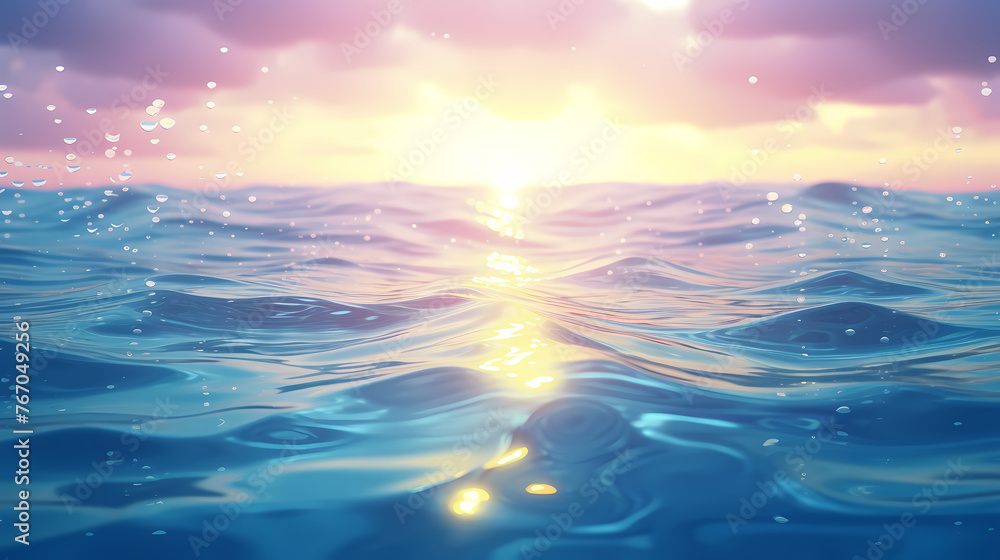 Obraz premium Water background with bokeh glare