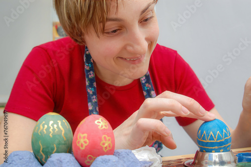 Traditional easter egg painting