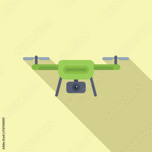 Modern small drone icon flat vector. Air operator. Video aero filming