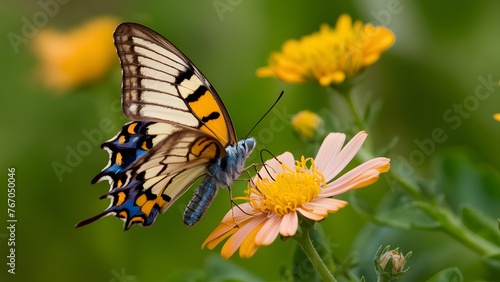 Argynnis niobe fritillary butterfly on flower, close up ventral view © Muhammad Ishaq