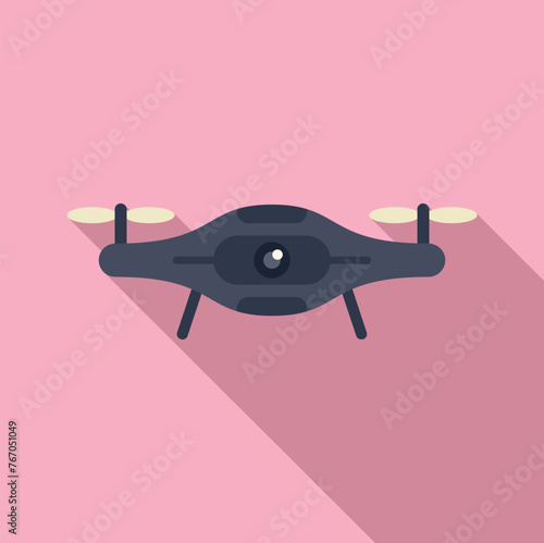 Scene video drone icon flat vector. Control livestream. Inspection modern operator
