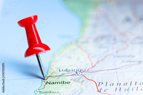 Namibe, Angola pin on map photo