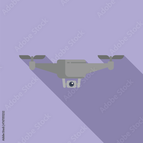 Smart video drone icon flat vector. Control air device. Aerial videography