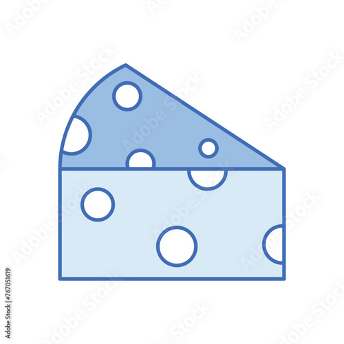 Blue Color Cheese vector icon