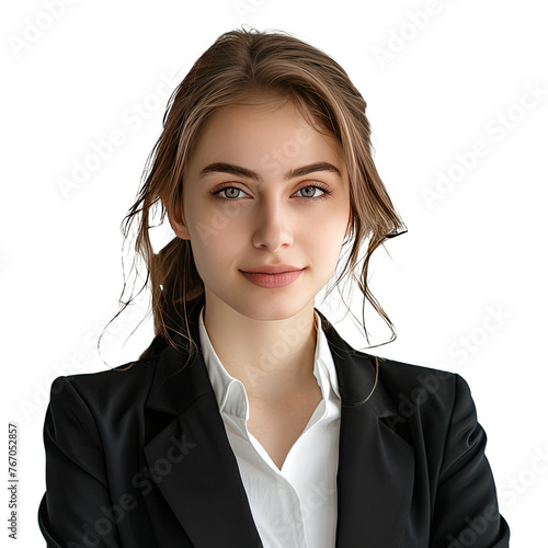 Businesswoman portrait. Beautiful businesswoman wearing black suit.