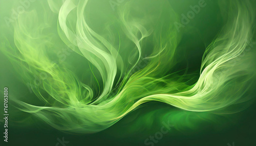Abstrakcyjne zielone tło. Świecący dym