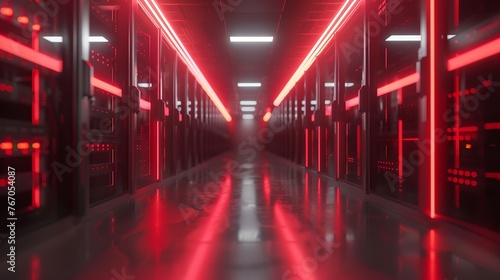 Rendered 3D image of a CPU data center.