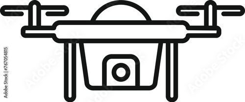 Uav drone filming icon outline vector. Operator air device. Military control