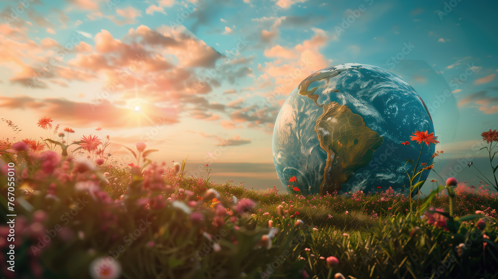 Artistic image of mother earth. World environment and mother earth day concept: Celebrating our planet's beauty and promoting environmental awareness Generative AI Artistic image of mother earth. World environment and mother earth day concept: Celebrating our planet's beauty and promoting environmental awareness Generative AI