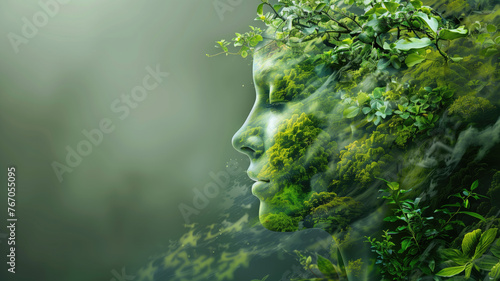 Fototapeta Naklejka Na Ścianę i Meble -  Artistic image of mother earth. World environment and mother earth day concept: Celebrating our planet's beauty and promoting environmental awareness Generative AI